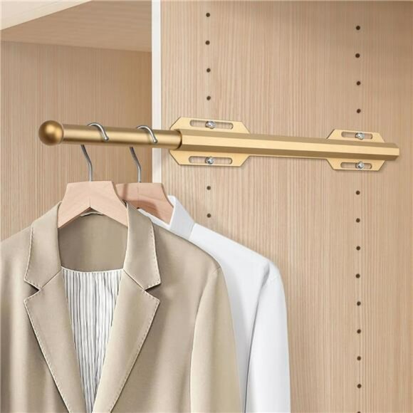 Pull Out Closet Valet Rod Heavy Duty Retractable Clothes Hanger for Suits Shirts - Picture 4 of 8
